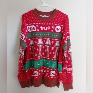 A Christmas Story TBS TBT TruTV Promo Ugly Christmas Sweater Sz Large NWOT